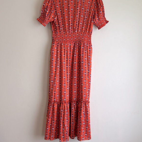 NWT Tiered Colorful Satin Maxi Dress - Picture 4 of 7